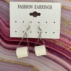 Toilet Paper Dangle Earrings